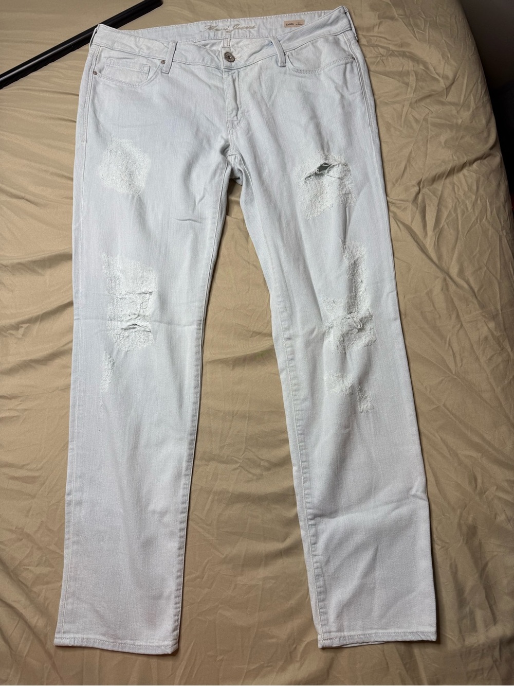 Mavi Light Blue Emma Slim Boyfriend Distressed Skinny Jeans 31/32